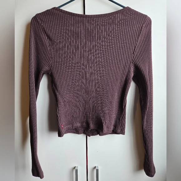 Women's Ribbed Long Sleeve Top - Picture 2 of 5